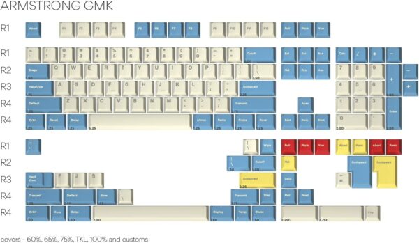 Drop + GMK Godspeed MiTo Custom Keycap Set Doubleshot Cherry Profile Cherry-MX Style Stems & Layouts: 60%, 65%, 75%, TKL, 100% Mechanical Keyboards Armstrong Kit - Computer Accessories