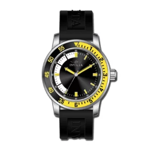 Invicta Specialty Stainless Steel Silicone Band Gold Tone Bezel Men Watch - Fashion