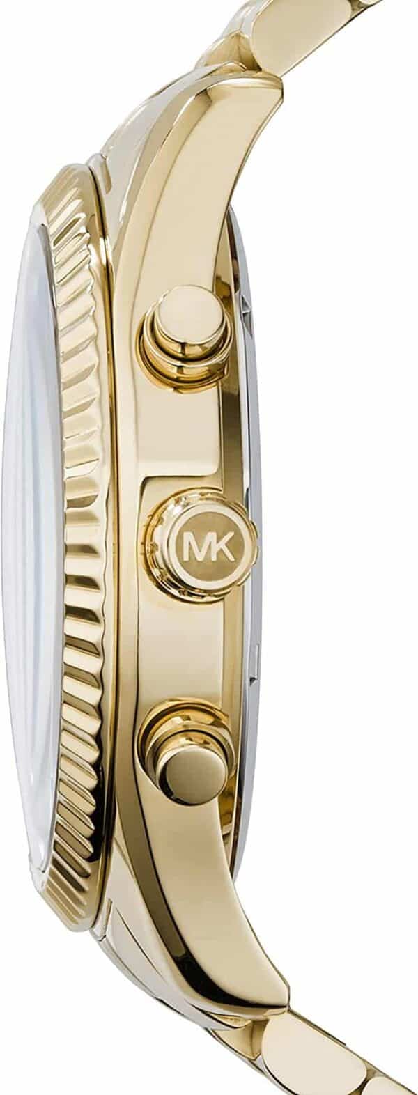Michael Kors Lexington Chronograph Stainless Steel Men Watch Gold Tone - Fashion