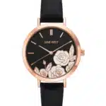 Nine West Floral Dial Strap Women Watch Grey/Rose Gold Colorway Model: NW/2044FLGY