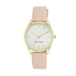 Nine West Gold-Tone and Pastel Pink Strap Women Watch NW/1994WTPK