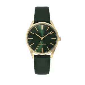 Nine West Strap Women Watch Green Leather NW/1994GPGN - Fashion