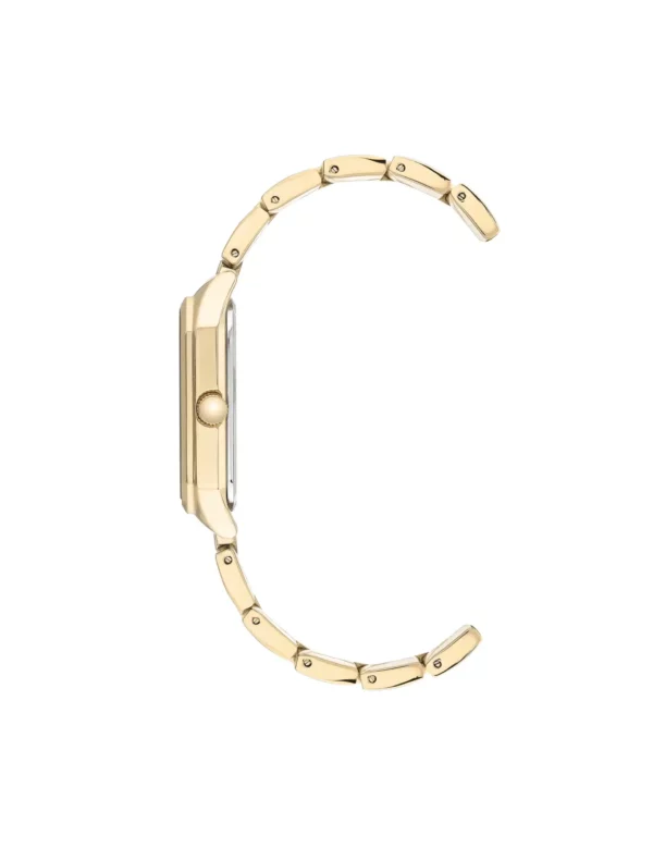Anne Klein Women Octagonal Shaped Metal Bracelet Watch Gold Black - Fashion
