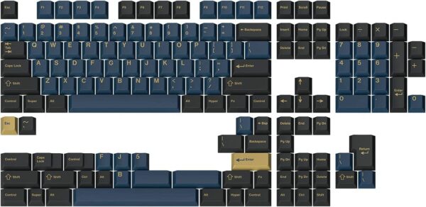 Drop + GMK Redsuns Blue Samurai Custom Keycap Set Doubleshot Cherry Profile Cherry-MX Style Stems & Layouts: 60%, 65%, 75%, TKL, 100% Mechanical Keyboards Blue Base Kit - Computer Accessories