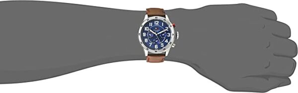 Tommy Hilfiger Quartz Stainless Steel Case and Leather Strap Brown Men Watch - Model 1791066 - Fashion