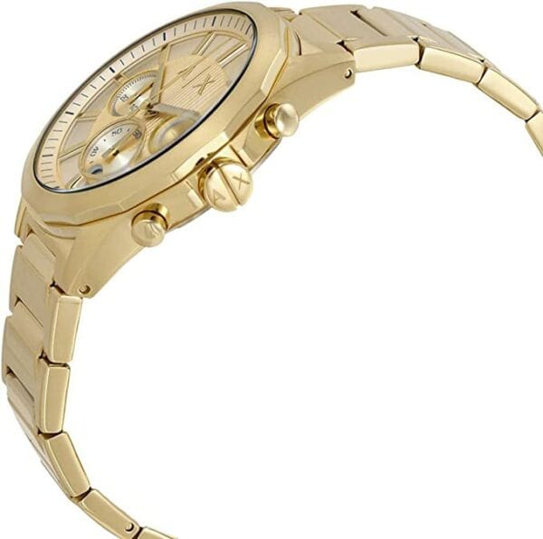 Armani Exchange Chronograph Dress Men Watch Stainless Steel Gold - Fashion