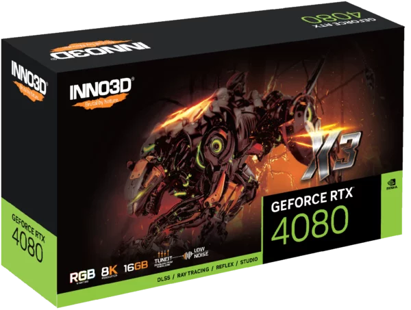 Inno3D GeForce RTX 4080 X3 16GB GDDR6X 256-bit DP*3/HDMI 2.1 Graphics Card - Nvidia Video Cards