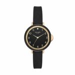 Kate Spade New York Park Row Stainless Steel and Silicone Quartz Gold/Black Women Watch