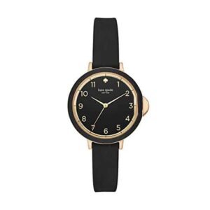 Kate Spade New York Park Row Stainless Steel and Silicone Quartz Gold/Black Women Watch - Fashion