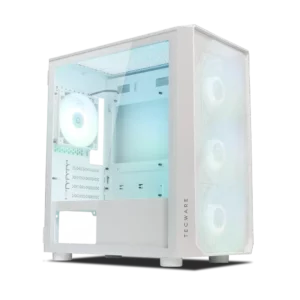 Tecware Forge M High Airflow w/ FREE 4 Omni aRGB Fans mATX PC Case Pure White - BTZ Flash Deals