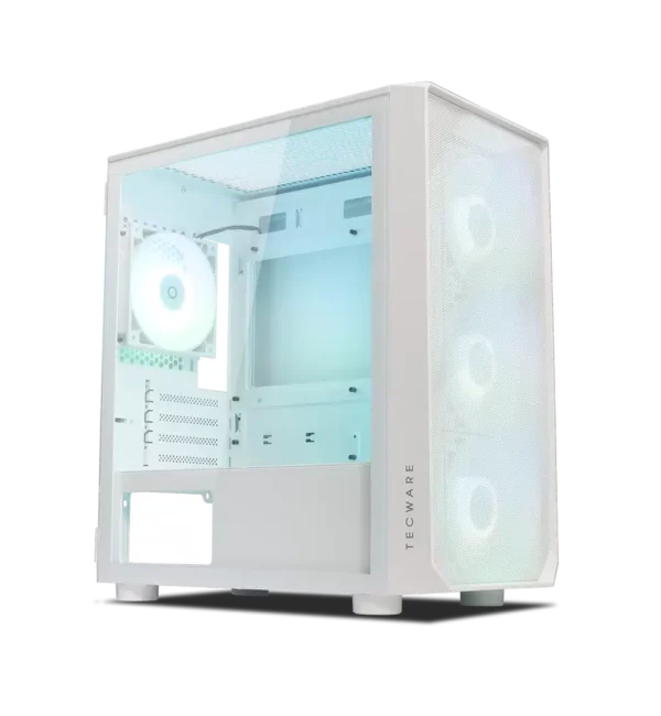 Tecware Forge M High Airflow w/ FREE 4 Omni aRGB Fans mATX PC Case Pure White - BTZ Flash Deals