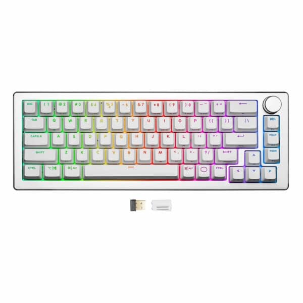 Cooler Master CK721 Gaming Keyboard Blue Linear Switch Silver - Computer Accessories