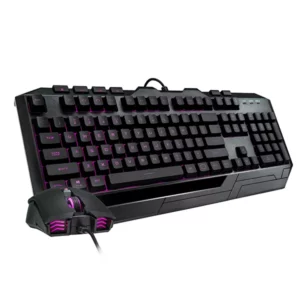 Cooler Master Devastator 3 Plus Gaming Keyboard Mouse Combo<ul>
 	<li>Cooler Master Mem-Chanical key Switch Tactile Feel Keyboard, USB 2.0</li>
 	<li>7 Color LED Backlit Mode: Red, Blue, Green, Yellow, Purple, Light Blue, and White</li>
 	<li>Avago 3050 Optical Gaming Sensor - 4 DPI Settings: 800, 1200, 1800 and 2800</li>
 	<li>6 Multimedia Keys for quick access</li>
 	<li>Laser etched and grip coated keycaps, Anti-slide rubber pads on bottom side</li>
</ul>