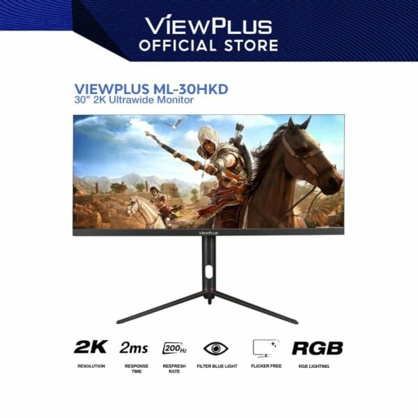 ViewPlus ML-30HKD 30” 2K  IPS HDMI/DP 200HZ 2MS Adaptive Sync Ultrawide Gaming Monitor - Monitors