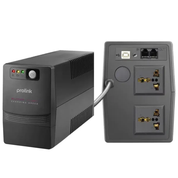 PROLINK PRO851SFC 850VA/ 510Watts, 4- NEMA Socket, with USB Port SUPER FAST CHARGING LINE INTERACTIVE UPS WITH BUILT-IN AVR Uninterruptible Power Supply - Power Sources
