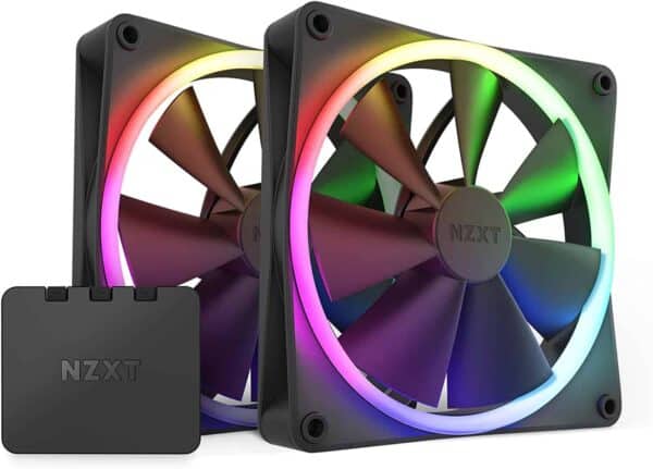 NZXT F140 RGB Fans Single | Twin Pack Advanced RGB Lighting Customization Black | White - Cooling Systems