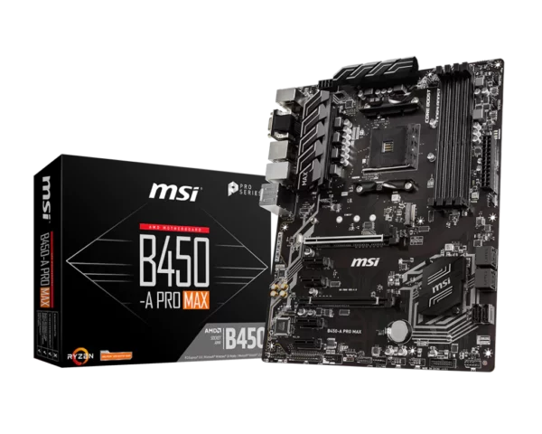 MSI B450-A Pro Max AMD B450 AM4 ATX Motherboard - AMD Motherboards