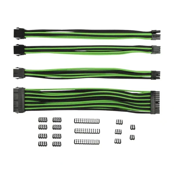 1st Player BGE-001 Steampunk PSU Sleeve Extension Cable Kit Black/Green - Cables/Adapter