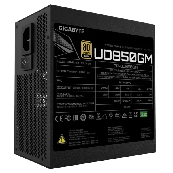 Gigabyte UD850GM GOLD 850W 80+ Full Modular GP-UD850GM Power Supply Unit - Power Sources