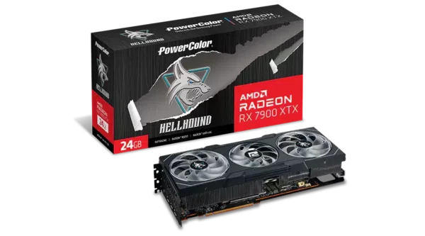 Powercolor Hellhound AMD Radeon RX 7900 XTX 24GB GDDR6 Graphics Card XTX 24G-L/OC - AMD Video Cards