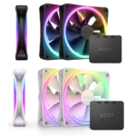 NZXT F140 RGB Duo Twin Pack | Single Pack Black | White 140MM Duo RGB Fans + Controller ARGB