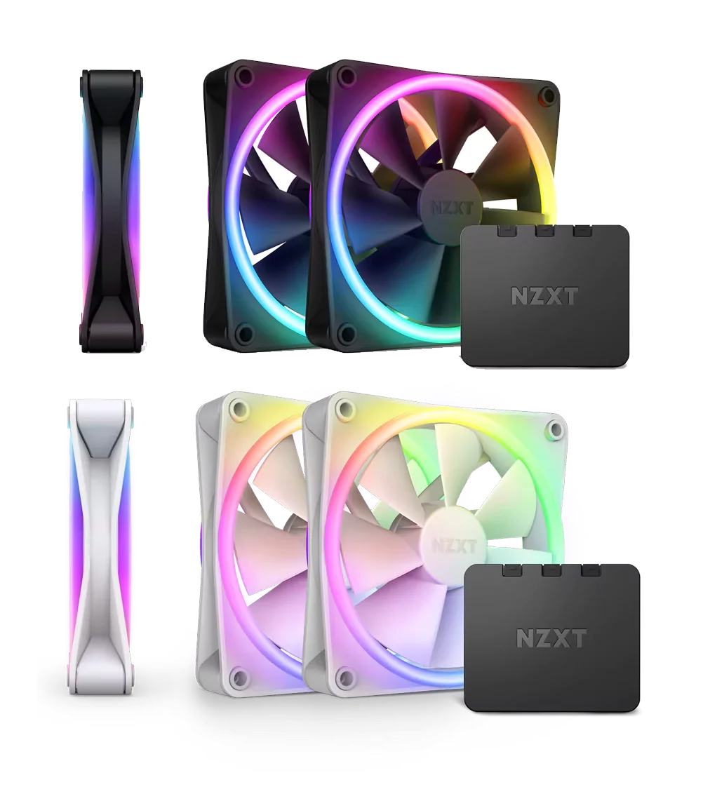 NZXT F120 RGB Duo Triple Pack | Single Pack Black | White 120MM Duo RGB  Fans + Controller ARGB