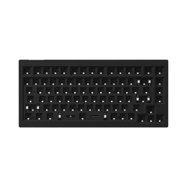 Keychron V1 Barebone Knob RGB Blacklight LED Hot-Swap 75% 84 Keys Wired Frosted Black | Carbon Black - Computer Accessories
