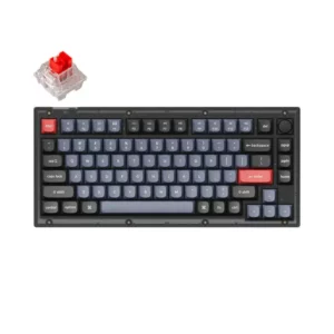 Keychron V1 Full Assembled Knob RGB Blacklight LED Hot-Swap 75% 84 Keys Wired Frosted Red | Brown - Computer Accessories