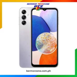 Samsung Galaxy A14 4GB + 128GB Mobile Phone6.6-inch FHD+ (1080 x 2408) PLS LCD display
2GHz octa-core processor (unspecified)
4GB RAM
128GB storage
Supports microSD up to 1TB
Triple rear cameras:
• 50MP f/1.8 main
• 5MP f/2.2 ultrawide
• 2MP f/2.4 macro
13MP f/2.0 front
Dual SIM
4G, LTE
WiFi 802.11a/b/g/n/ac 2.4G + 5GHz
Bluetooth 5.1
3.5mm headphone jack
GPS, Glonass, Beidou, Galileo, QZSS
USB Type-C
NFC
Side-mounted fingerprint sensor
One UI (Android 13)
5000mAh battery
167.7 x 78.0 x 9.1 mm
201 g
Black, Silver