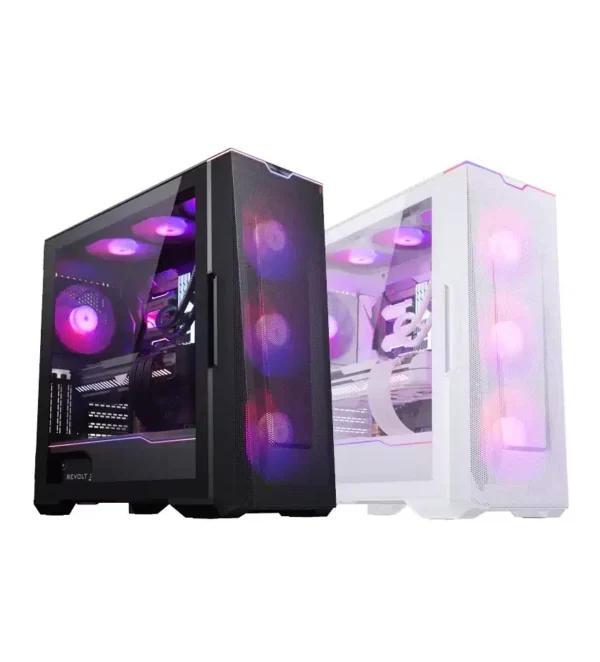 Phanteks Eclipse G500A DRGB Mid Tower Tempered Glass Steel Chassis ATX Gaming Chassis Black | Performance Black | White - Chassis