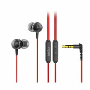 Rapoo EP28 Wired In Ear Earphones w/ Microphone Red - Audio Gears and Accessories
