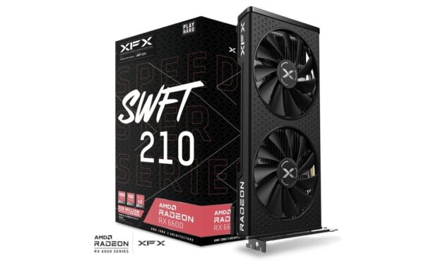 XFX Speedster SWFT210 RX 6600 8GB GDDR6 CORE Gaming Graphics Card RX-66XL8LF-DQ - AMD Video Cards