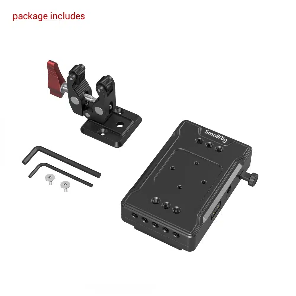 SmallRig V Mount Battery Adapter Plate (Basic Version) with Super Clamp Mount 3497 - Camera Accessories