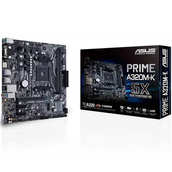 Colorful A320M-K PRO YV14 Micro ATX Motherboard
Chipset: AMD A320
Processor: AMD Ryzen™ processor supporting AM4 interface/AMD Ryzen processor with integrated Radeon graphics core (*The above specifications are for reference only, please visit Colorful official website for the latest processor support list)
Memory: 2 DIMM slots,support dual channel DDR4 2666(OC)/2400/2133MHz memory
Graphics Support: 1*PCI Express3.0X16 slot
SATA Ports: 4*SATA3.0 6Gb/s ports
Board I/O: 2*PS2 ports,1*VGA port,1*HDMI port,1*RJ45 lan,3*audio ports,4*USB2.0 and 4*USB3.0(including headers)
Configuration: 180 x 215 mm mATX