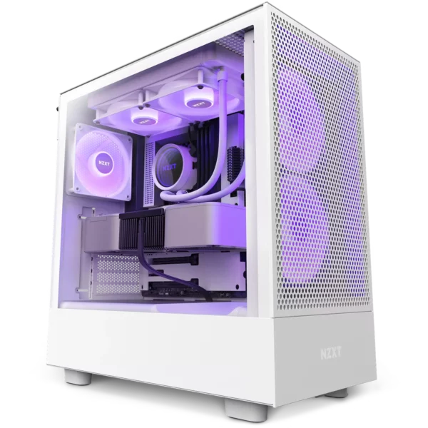 NZXT H5 Flow RGB w/ RGB Fans Compact Midtower Airflow Case Black | White - Chassis