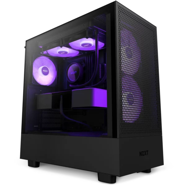 NZXT H5 Flow RGB w/ RGB Fans Compact Midtower Airflow Case Black | White - Chassis