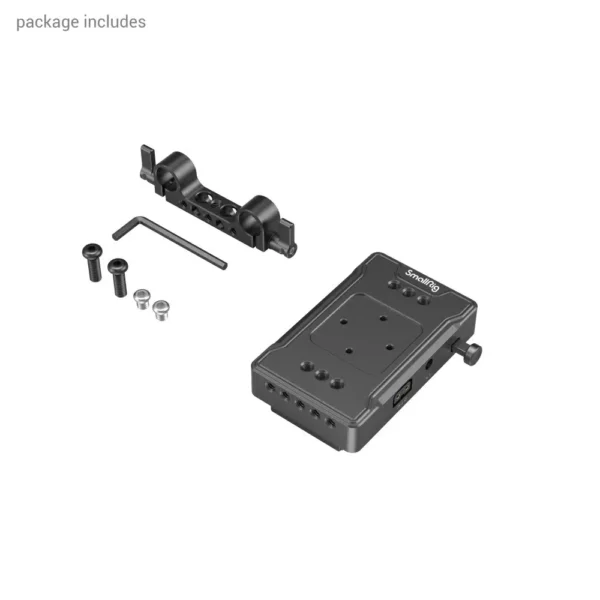 SmallRig V Mount Battery Adapter Plate (Basic Version) with Dual Rod Clamp 3498 - Camera Accessories