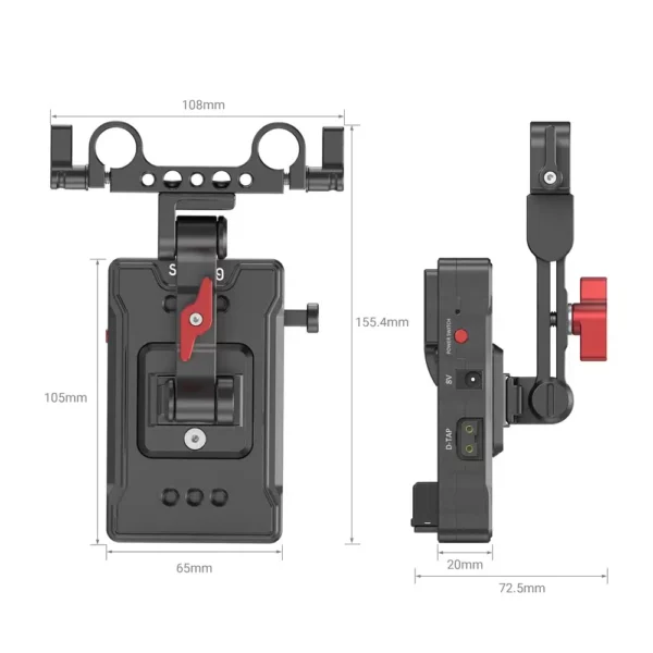 SmallRig V Mount Battery Adapter Plate (Basic Version) with Extension Arm 3499 - Camera Accessories