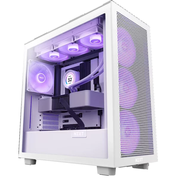 NZXT H7 Flow RGB ATX Mid Tower PC Gaming Case Matte Black | White/Black | White - Chassis