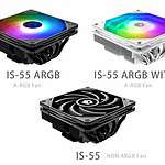 IDCooling IS-55 CPU Cooler Low Profile 57mm Height CPU Air Cooler 5 Heatpipes ARGB Black | White