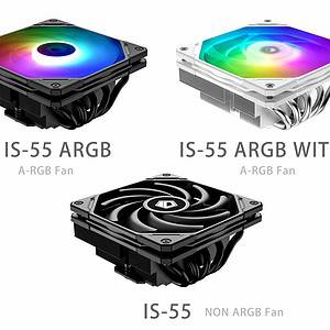 IDCooling IS-55 CPU Cooler Low Profile 57mm Height CPU Air Cooler 5 Heatpipes ARGB Black | White - Aircooling System