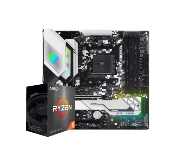 AMD Ryzen 5 5600X + Asrock B550M Steel Legend Processor and Motherboard Bundle - AMD Motherboards