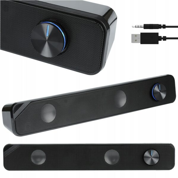 T-Wolf S4 Mini Soundbar Computer Speakers Black - Audio Gears and Accessories