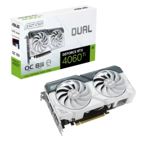 Asus Dual GeForce RTX 4060 Ti White OC Edition 8GB GDDR6 Graphics Card - Nvidia Video Cards