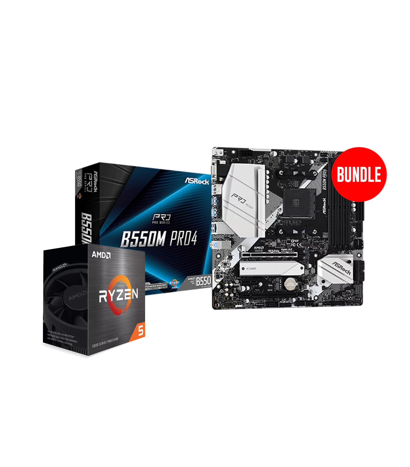 AMD Ryzen 5 5600X + Asrock B550M Pro 4 Processor and Motherboard