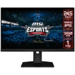 MSI G253PF 24.5" Rapid IPS 1920x1080 FHD 380Hz 1ms GtG G-SYNC Compatible Esports Gaming Monitor