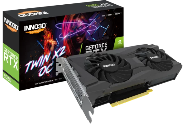 Inno3D Geforce RTX 3050 8GB GDDR6 Twin X2 OC Gaming Graphics Card - Nvidia Video Cards