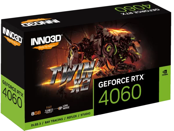 INNO3D GeForce RTX 4060 GDDR6 Twin X2 Graphics Card - NON OC | OC - Nvidia Video Cards