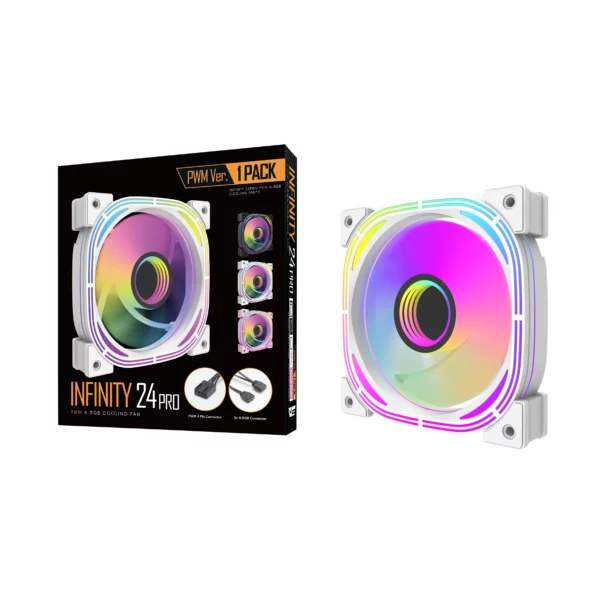 DarkFlash INFINITY 24 Pro A-RGB Single Cooling Fan - Black | White - Cooling Systems