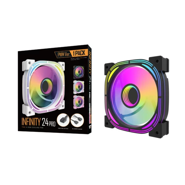 DarkFlash INFINITY 24 Pro A-RGB Single Cooling Fan - Black | White - Cooling Systems